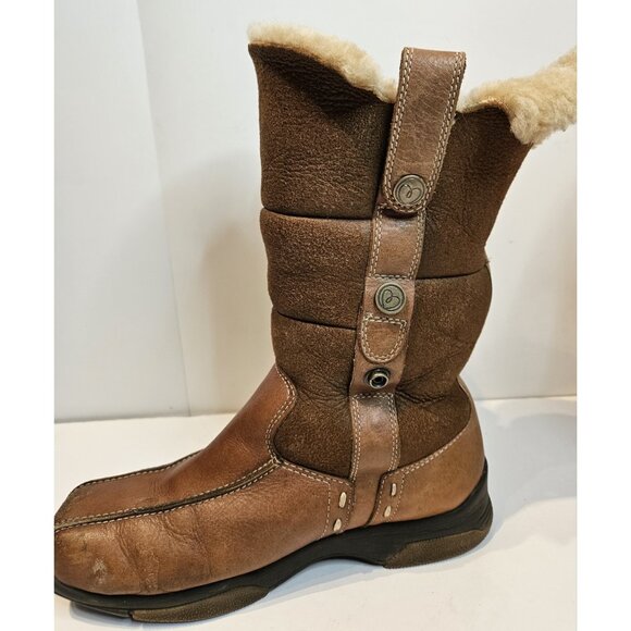 Blondo Brown Leather Snow Boots Faux Fur Lined Adjustable Size 7M Women’s - Picture 8 of 12